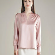 Rhinestone Buttons Silk Blouse