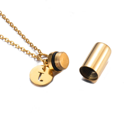 Cremation Urn Initial Charm Necklace