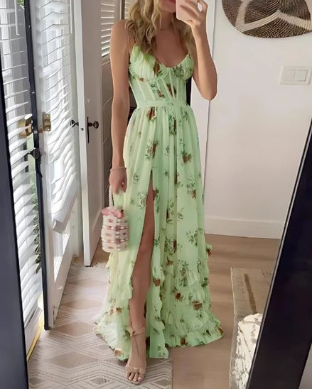 Lace Floral Midi Dress