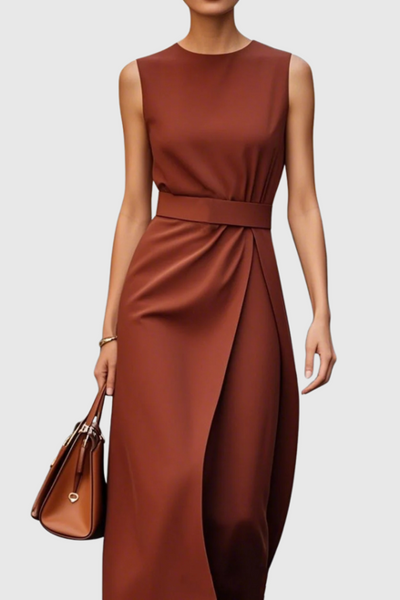 Clarimond Elegant Round Neck Dress