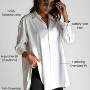 Oversized Lapel Button Shirt Dress