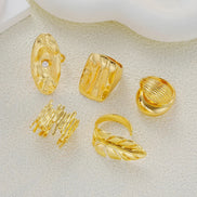 5 PCS Statement Textured Gold Ring Set