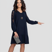 Lowri Quinn Lace Sleeve Midi Dress