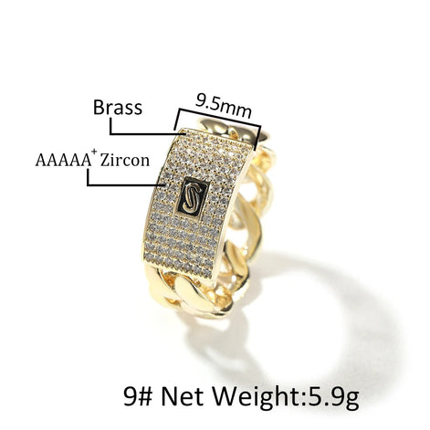 14K Gold Cuban Link Ring