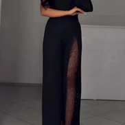 Athenea One-Shoulder Glitter Jumpsuit