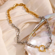 Dual Tone Buckle Necklace