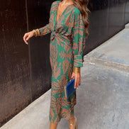 Isadora Elegant Floral Print Midi Dress
