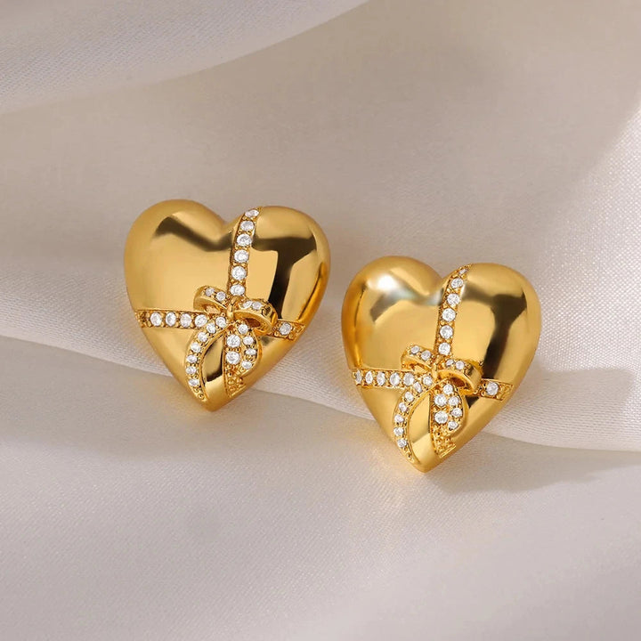 Bowknot Heart Earrings