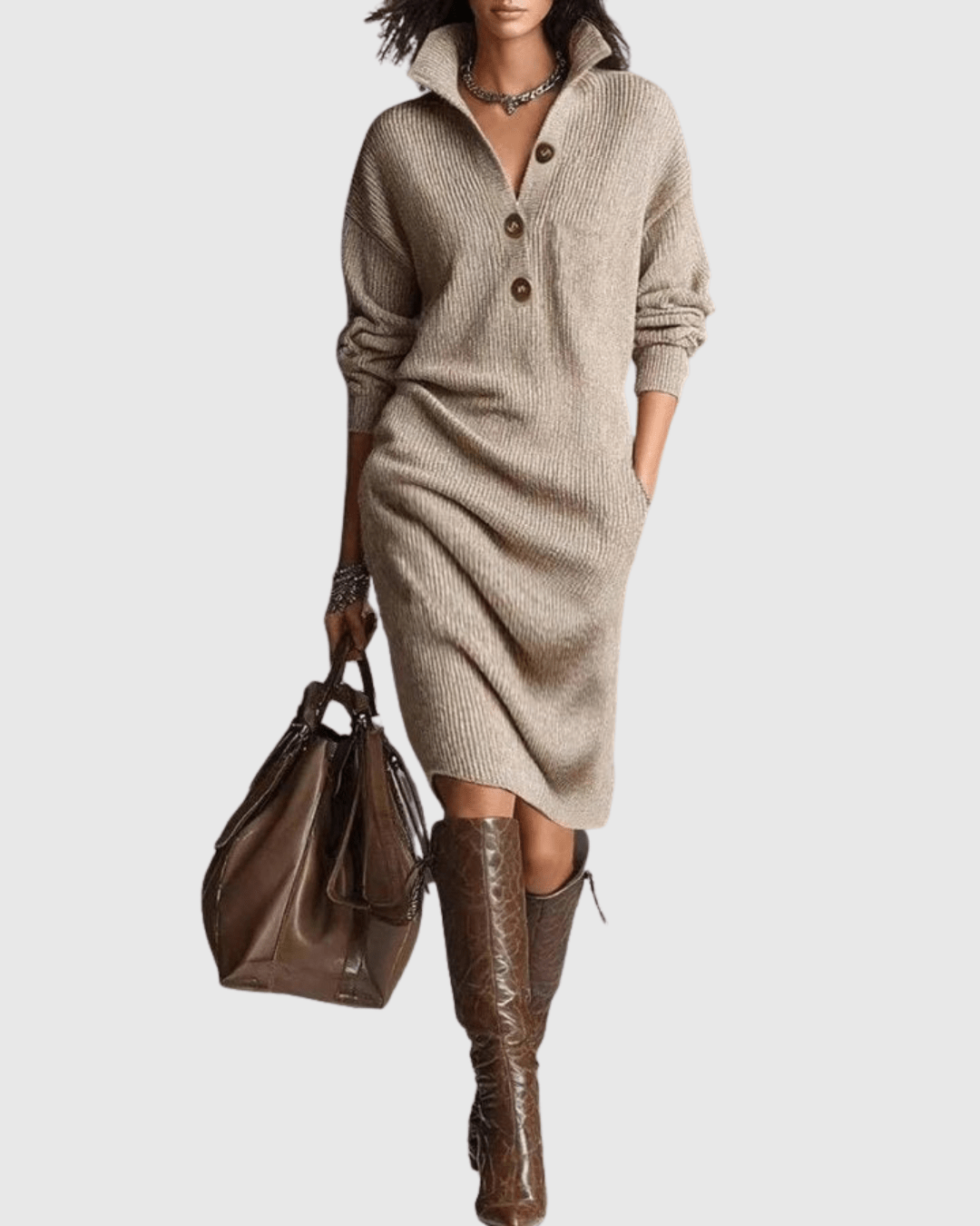 Arianell Winter Wool Midi Dress