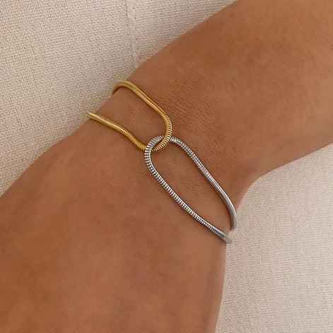 Dual Tone Chain Bracelet