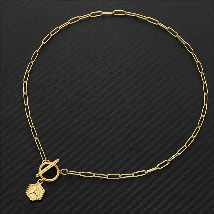 Alphabet Toggle Choker Necklace