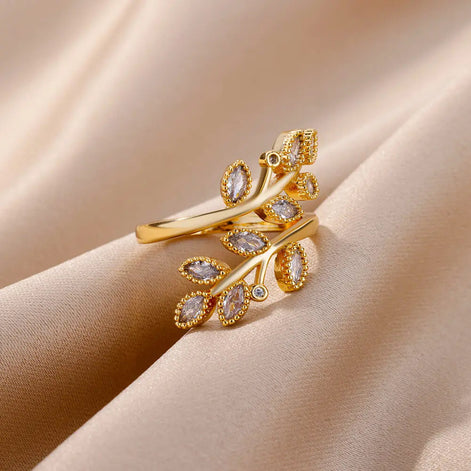 Double Leaves Ring