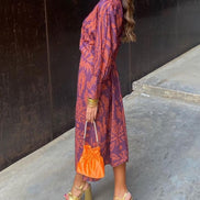 Isadora Elegant Floral Print Midi Dress
