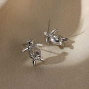 Crystal Turtle Stud Earrings