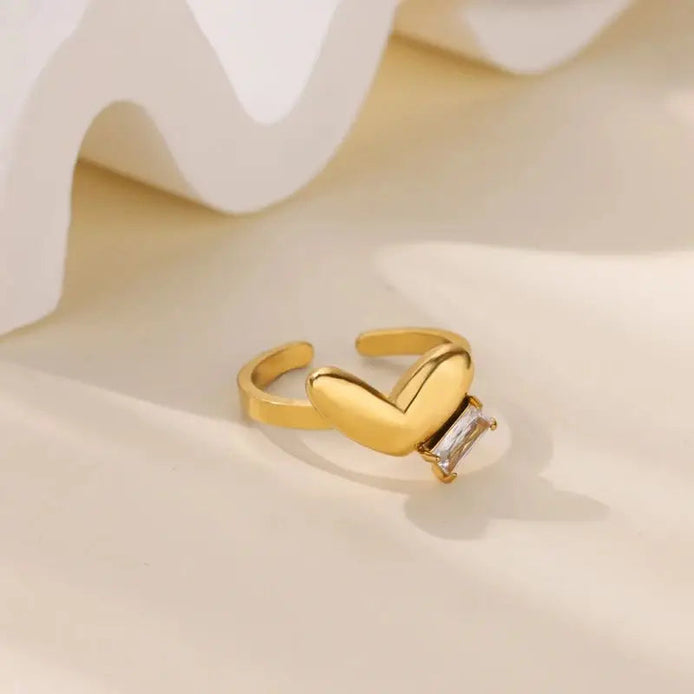Crystal Heart Ring