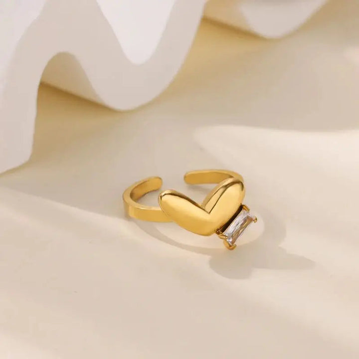 Crystal Heart Ring