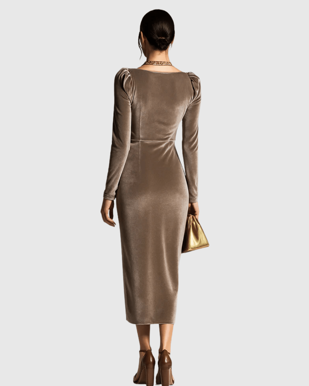 Eadoline Elegant Pleated Midi Dress