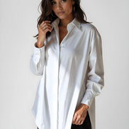 Oversized Lapel Button Shirt Dress