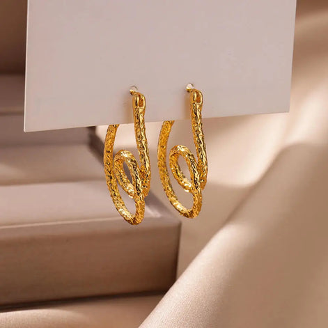 Curved Rope Stud Earrings