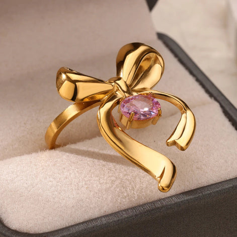 Bowknot Zircon Ring