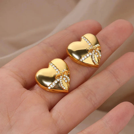 Bowknot Heart Earrings