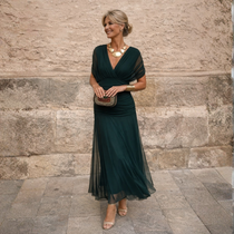 Mikaela off-shoulder mermaid maxi dress in flowing chiffon