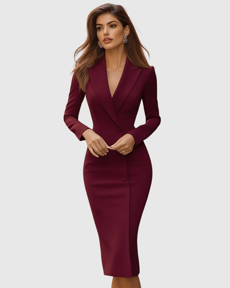 Seleneva Elegant Fitted Midi Dress