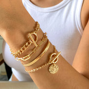 Cuban Link Coin Pendant Bracelet