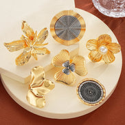 6 PCS Oversized Floral & Abstract Ring Set