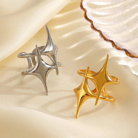 Cross Star Open Ring