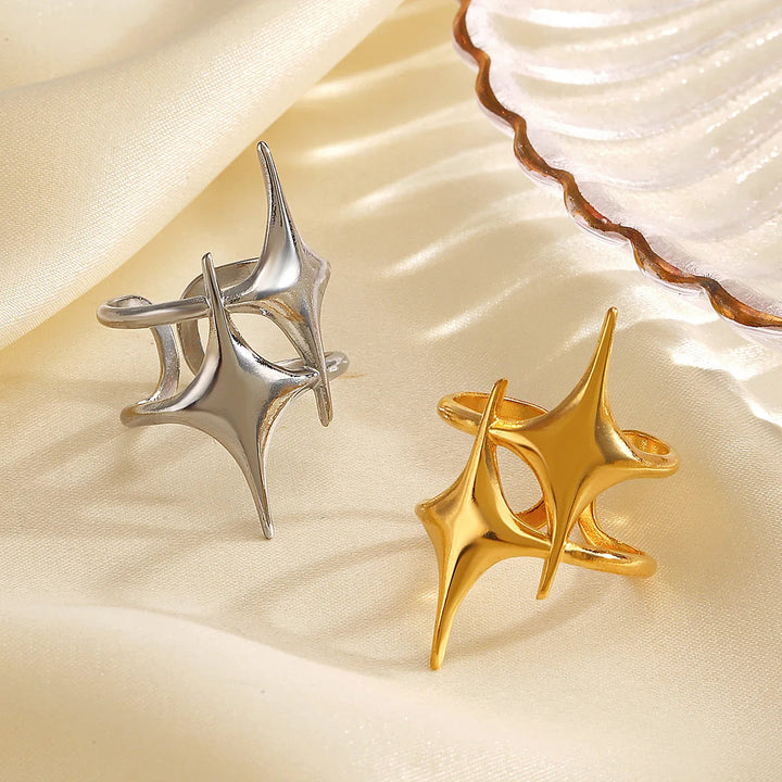 Cross Star Open Ring