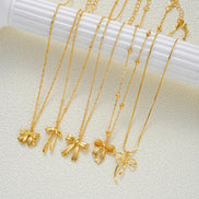 5 PCS Layered Bow Charm Necklace Set