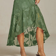Floral Chiffon Evening Gown – Asymmetrical Hem