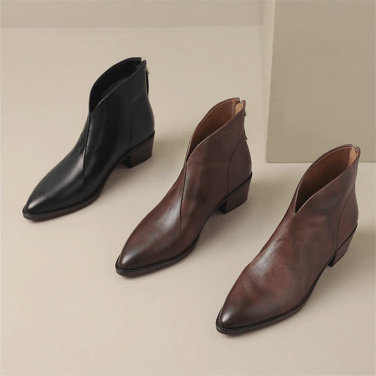 Ann Luxury Low-Heel Ankle Boots