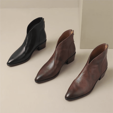 Ann Luxury Low-Heel Ankle Boots