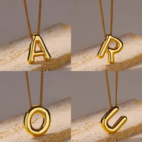 Chunky Initial Letter Necklace