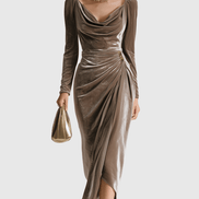 Eadoline Elegant Pleated Midi Dress