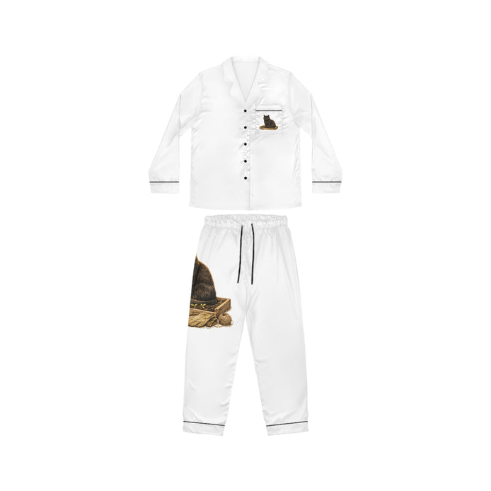 The Gardening Cat — Women's Satin Pajama Set