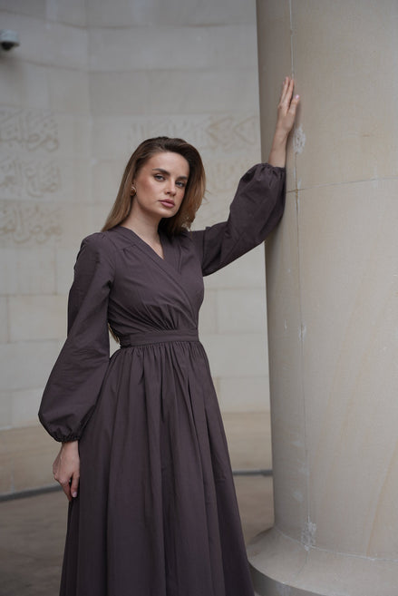 After Glow Cotton Wrap Dress