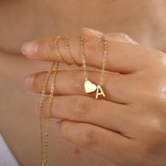 Dainty Heart Initial Necklace