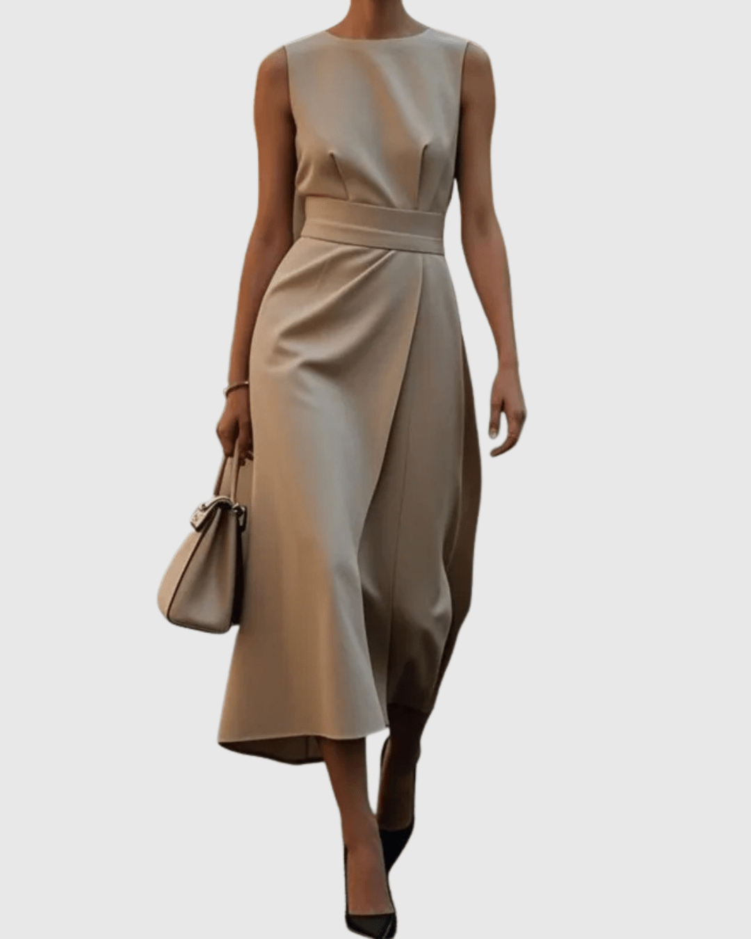 Clarimond Elegant Round Neck Dress