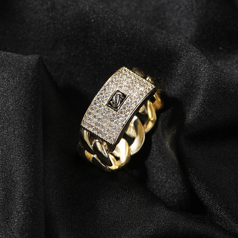 14K Gold Cuban Link Ring