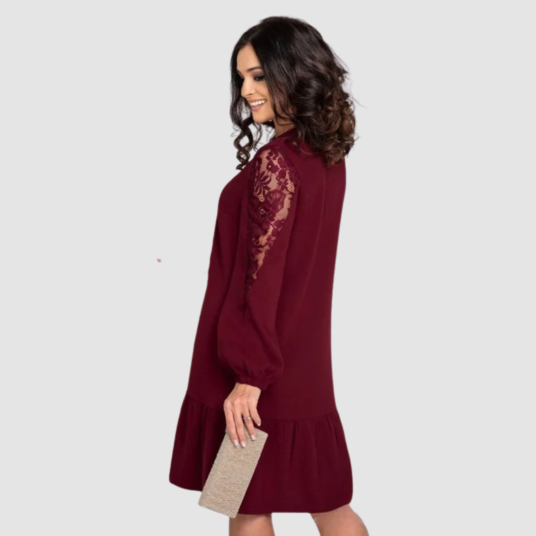 Lowri Quinn Lace Sleeve Midi Dress