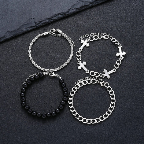 4 PCS Cross Chain Bracelet