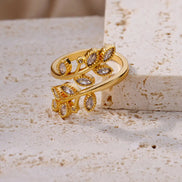 Double Leaves Ring
