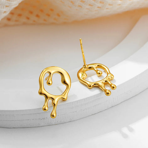 Dripping Circle Earrings