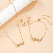 3 PCS Gold Tulip Flower Jewelry Set