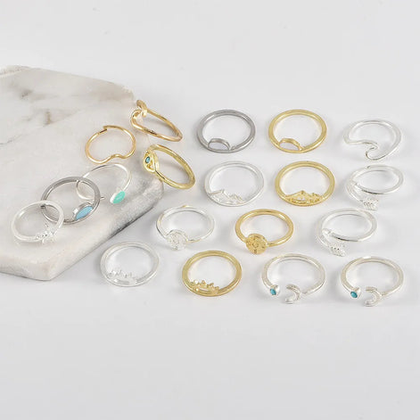 19 PCS Vintage Knuckle Ring Set