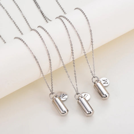 Cremation Urn Initial Charm Necklace