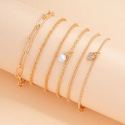 6 PCS Chunky Chain Link Bracelet Set